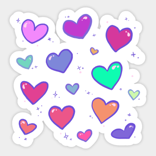 Hearts all around Sticker